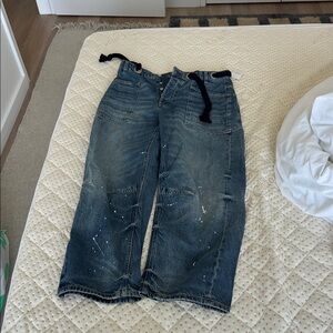 Blue Denim Jeans with Black Drawstrings